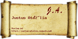 Justus Atália névjegykártya